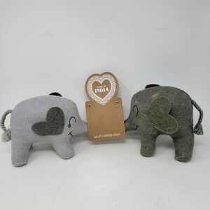 Set Of 2 Elephant‎ Holiday Decor Stuffed